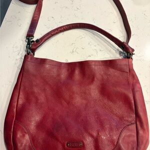 Frye Leather Jenny Slouch Shoulder Crossbody Hobo Bag - Red - BEAUTIFUL